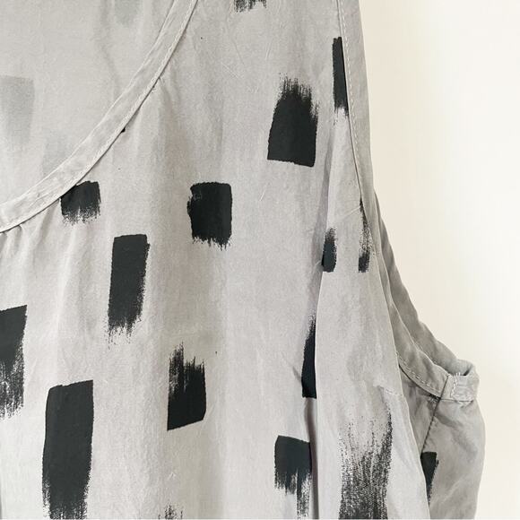 Make It Good MIG Portland Indie Brand Silky Gray Geometric Dress Large - Picture 3 of 6